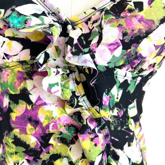 Love Your Assets by Spanx Halter Ruffled Tankini Top Size Medium Floral Print - Picture 7 of 14